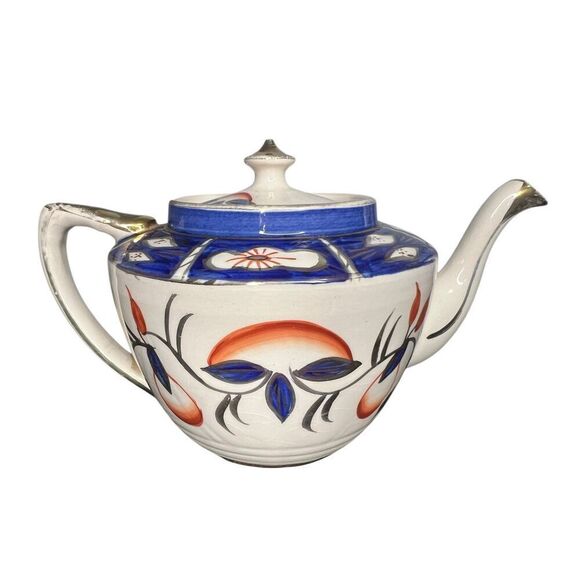 ARTHUR WOOD ENGLAND TEAPOT IMARI GAUDY WELSH VINTAGE 3783 - Picture 3 of 7
